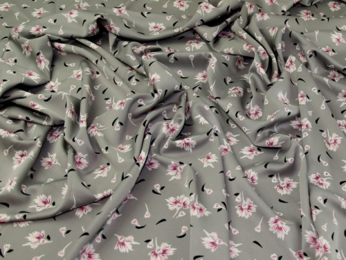 John Louden Royal Micro Satin Fabric Grey