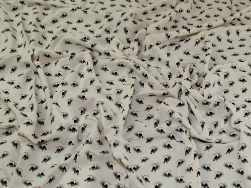 Linen Viscose Challis Fabric Ecru