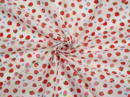 Printed Polycotton Fabric White