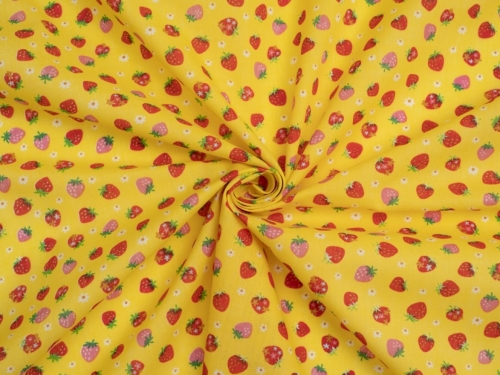 Printed Polycotton Fabric Yellow