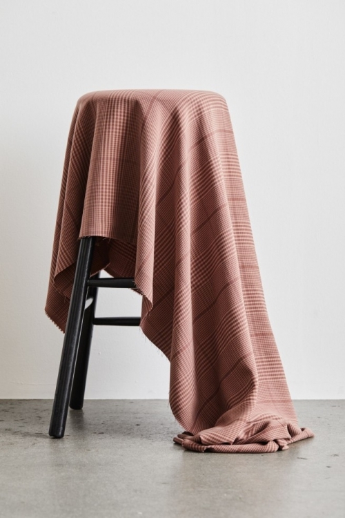 Meet MILK Tencel Plaid Check Fabric Old Rose