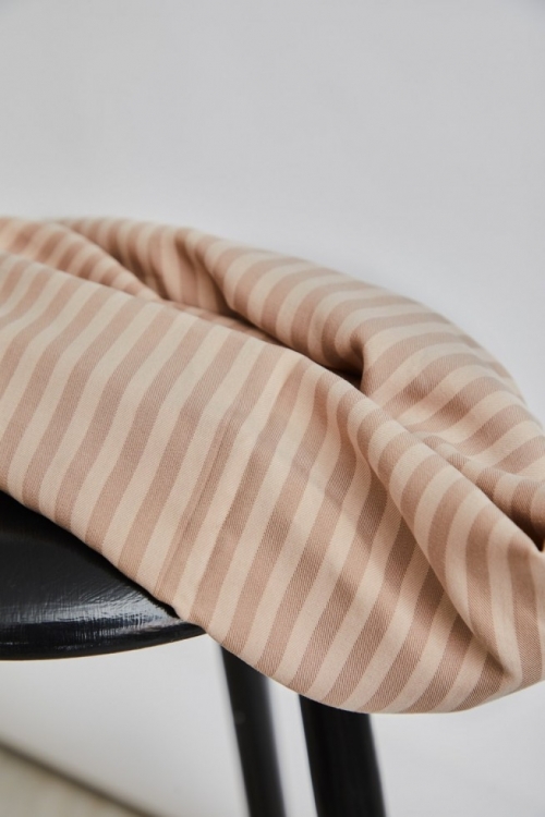 Meet MILK Two Tone Stripe Tencel Lyocell Twill Fabric Warm Sand