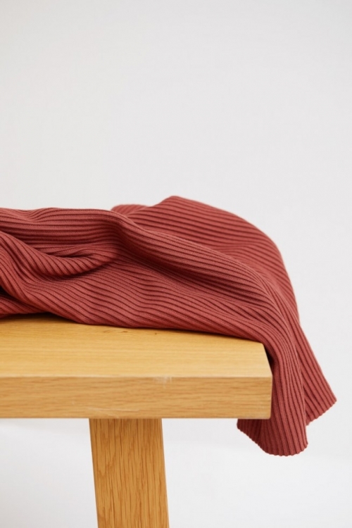 Meet MILK Ottoman Rib Stretch Knit Fabric Cider