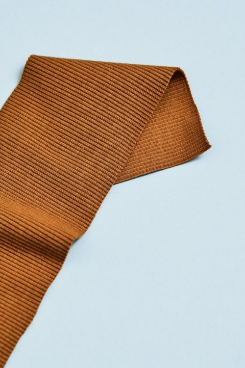 Mind The MAKER Organic Cotton Rib Stretch Knit Fabric Gold Curry