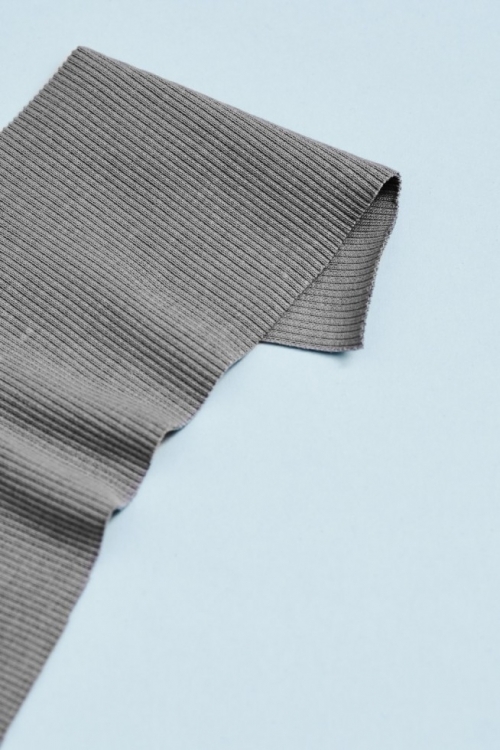Mind The MAKER Organic Cotton Rib Stretch Knit Fabric Stone