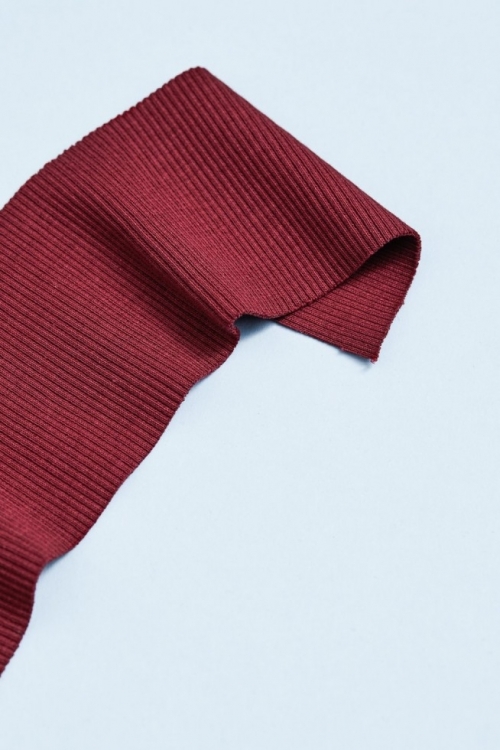 Mind The MAKER Organic Cotton Rib Stretch Knit Fabric Red