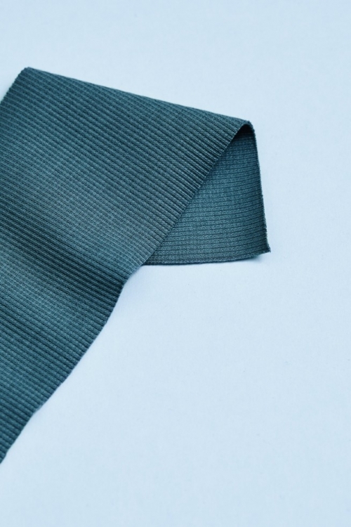 Mind The MAKER Organic Cotton Rib Stretch Knit Fabric Peacock