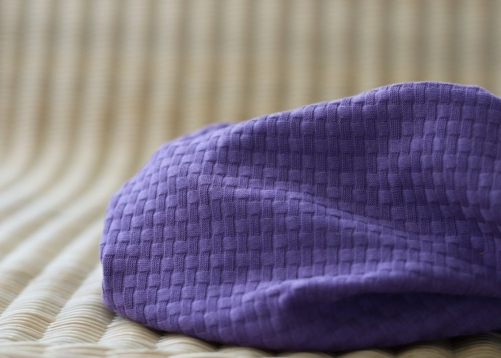 Mind The MAKER Organic Wicker Textured Stretch Knit Fabric Violet Fig