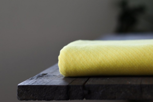 Mind The MAKER Organic Bias Interlock Stretch Knit Fabric Flashing Yellow