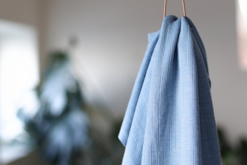 Mind The MAKER Viscose Rib Stretch Knit Fabric Faded Blue
