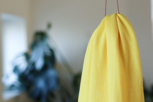 Mind The MAKER Viscose Rib Stretch Knit Fabric Flashing Yellow