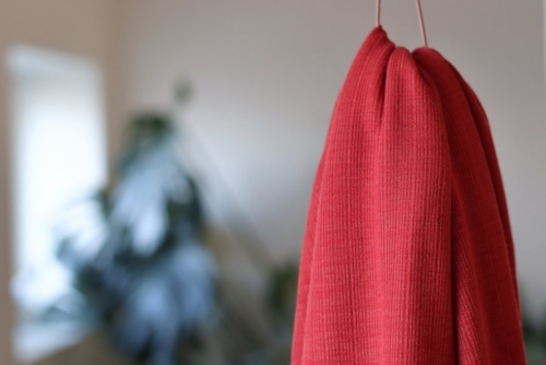 Mind The MAKER Viscose Rib Stretch Knit Fabric Russet Red