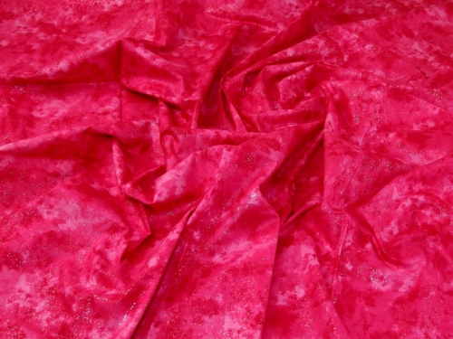 John Louden Metallic 100% Cotton Fabric Fuchsia
