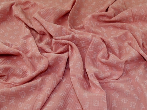John Louden Cotton Double Gauze Fabric Pink