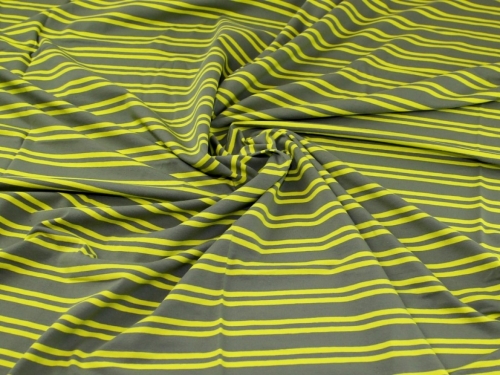 John Louden Cotton Jersey Stretch Knit Fabric Khaki & Yellow