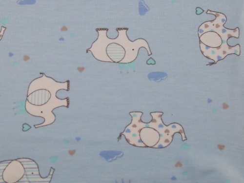 Deadstock Cotton Jersey Stretch Knit Fabric Blue