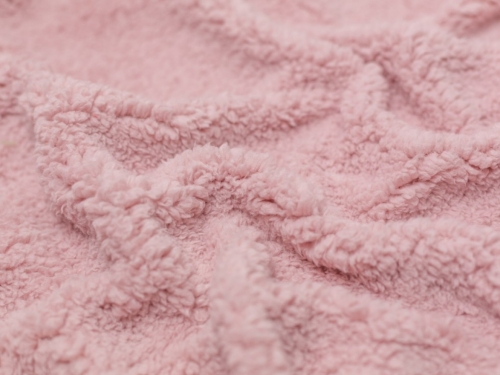 Minerva Core Range Lambskin Sherpa Fleece Fur Fabric Dusty Pink