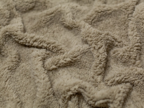 Minerva Core Range Lambskin Sherpa Fleece Fur Fabric Stone