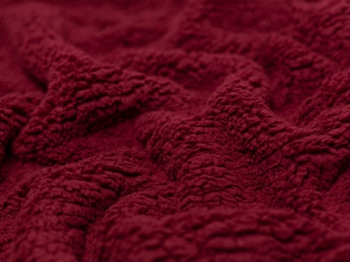 Minerva Core Range Lambskin Sherpa Fleece Fur Fabric Bordeaux