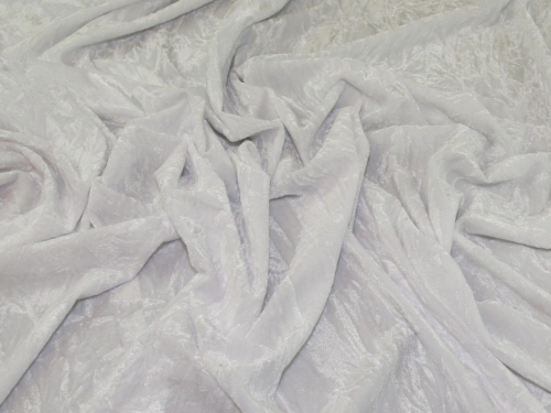 Deadstock Ice Crush Velvet Stretch Knit Fabric White