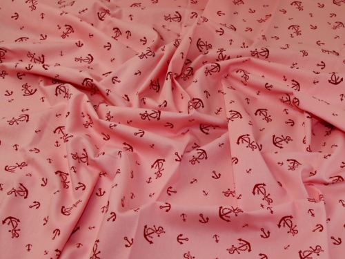 Deadstock Cotton Canvas Fabric Pink & Red