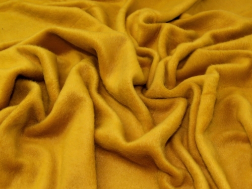 John Louden Wool Fur Coating Fabric Ochre