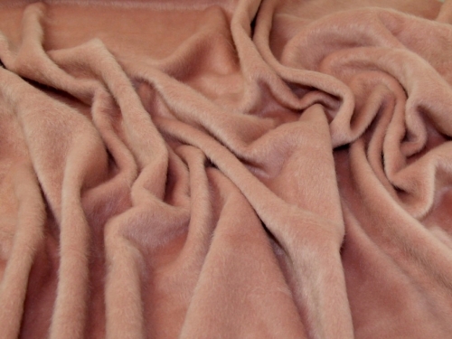 John Louden Wool Fur Coating Fabric Rose