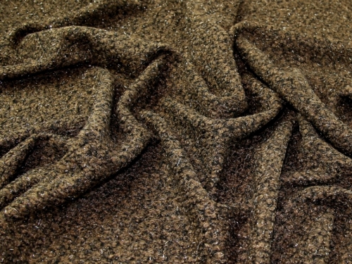 John Louden Boucle Stretch Knit Coating Fabric Brown