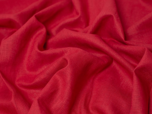 Minerva Core Range Ramie Cotton Blend Linen Weave Fabric Dark Red