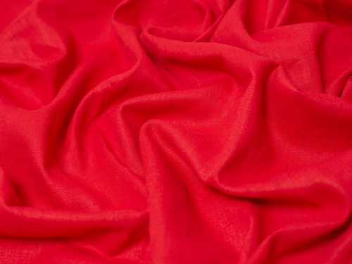 Minerva Core Range Ramie Cotton Blend Linen Weave Fabric Red