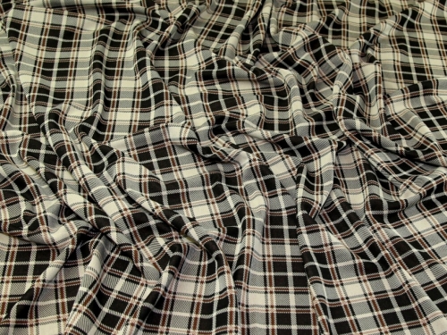 Deadstock Ponte Roma Double Stretch Knit Fabric Beige & Brown