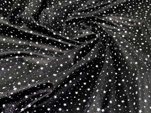 Deadstock Glitter Faux Leather Fabric Black