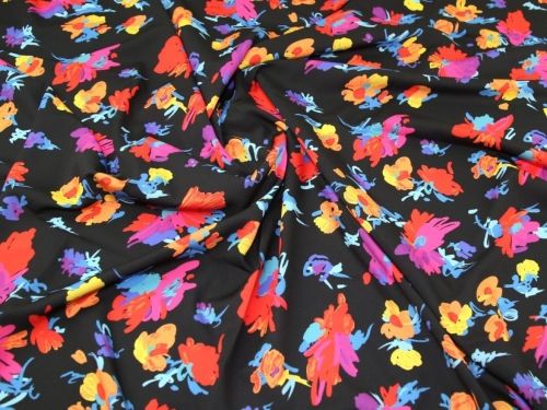 John Kaldor Hermione Crepe Fabric Multi on Black