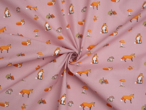 Printed Polycotton Fabric Pink