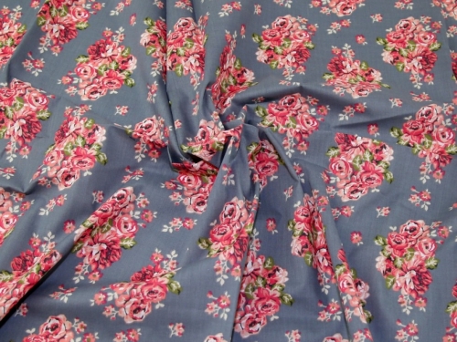 Printed Polycotton Fabric Grey