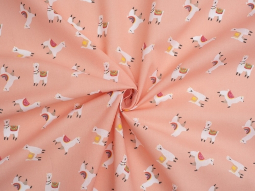 Printed Polycotton Fabric Pink