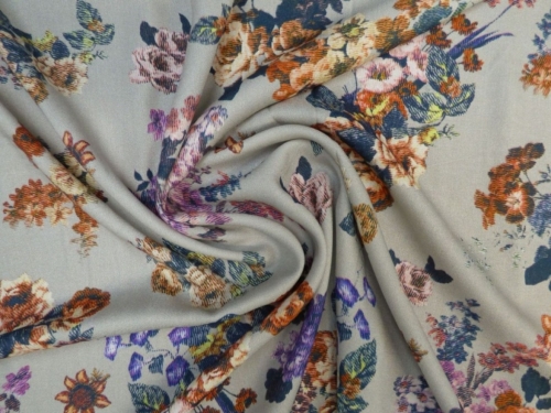 Lady McElroy Viscose Crepe Fabric Grey