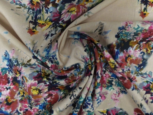 Lady McElroy Marlie Cotton Lawn Fabric Champagne