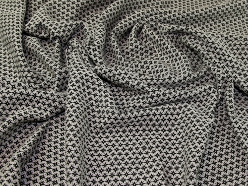 Deadstock Textured Woven Jacquard Fabric Black & Cream