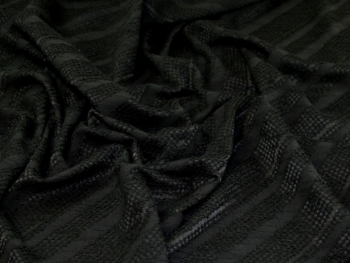 Deadstock Stretch Woven Jacquard Fabric Black