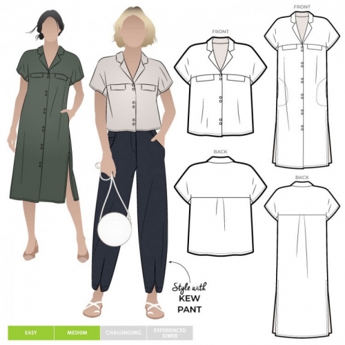 Style Arc Paper Sewing Pattern Monty Shirt & Dress