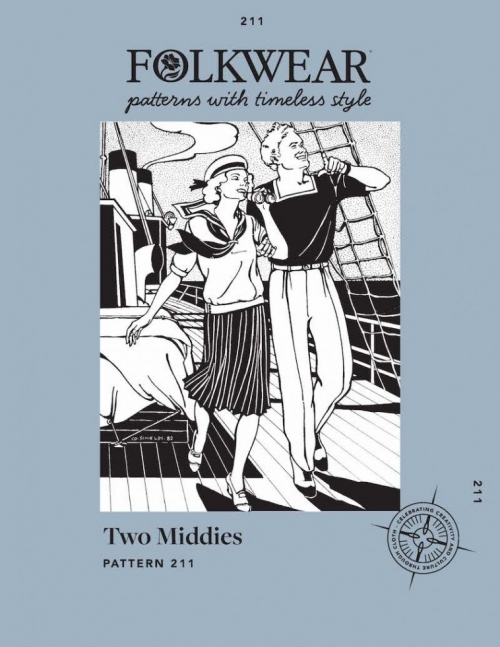 Folkwear Patterns Paper Sewing Pattern Two Middies Top