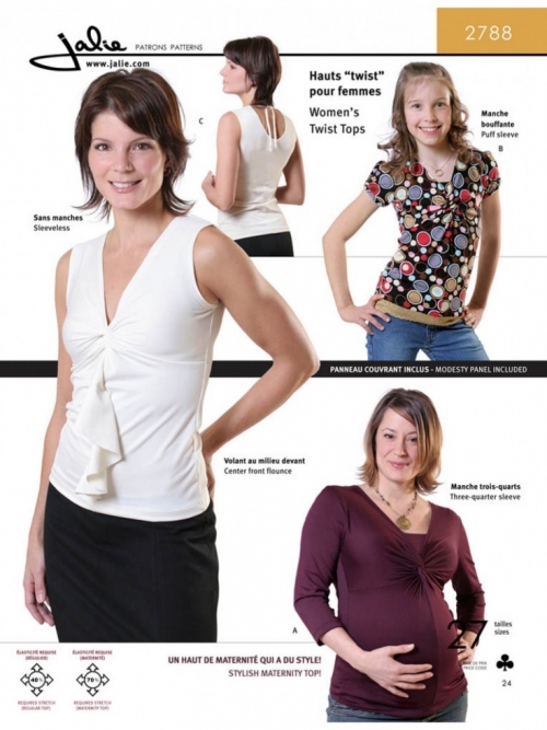 Jalie Paper Sewing Pattern 2788 Twist Tops