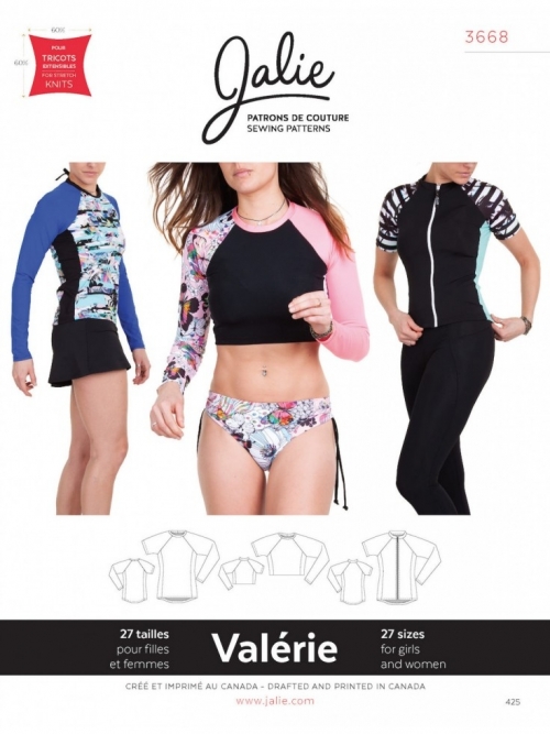 Jalie Paper Sewing Pattern 3668 Valerie Swim Shirts