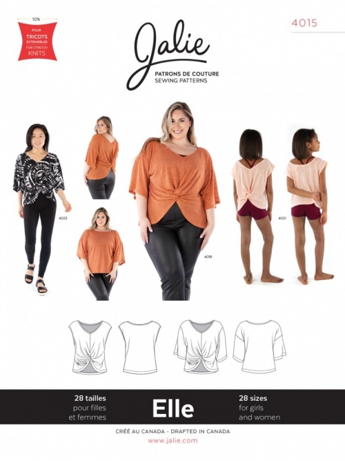Jalie Paper Sewing Pattern 4015 Elle Reversible Top