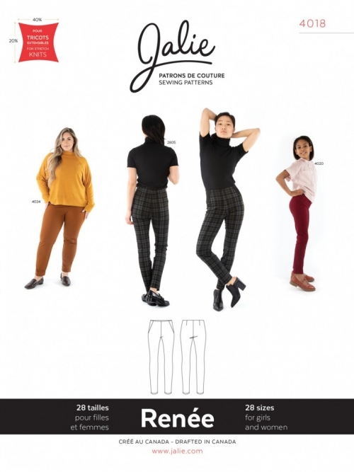 Jalie Paper Sewing Pattern 4018 Renee Ponte Pants