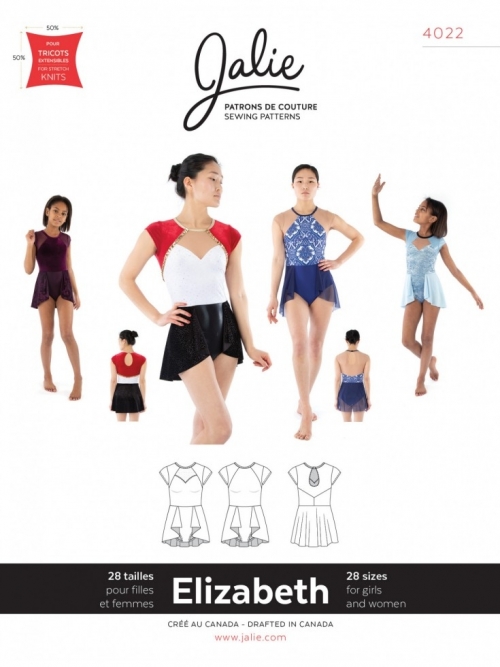 Jalie Paper Sewing Pattern 4022 Elizabeth Waterfall Skirt Dress