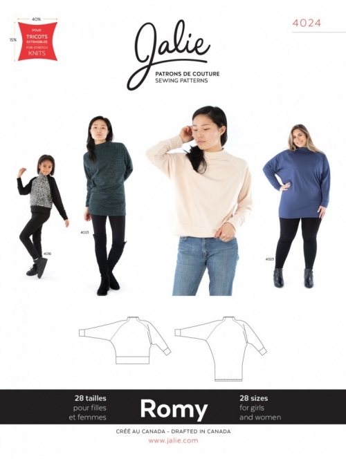 Jalie Paper Sewing Pattern 4024 Romy Sweater & Tunic