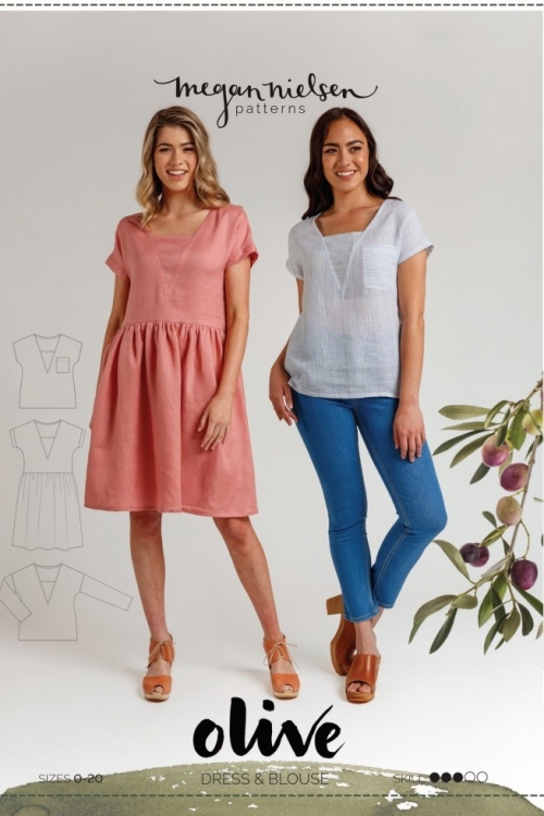 Megan Nielsen Paper Sewing Pattern Olive Dress & Top