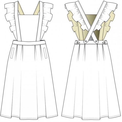 You Made My Day Paper Sewing Pattern January Dungarees Dress